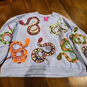Light Blue Multi Snake Sweatshirt